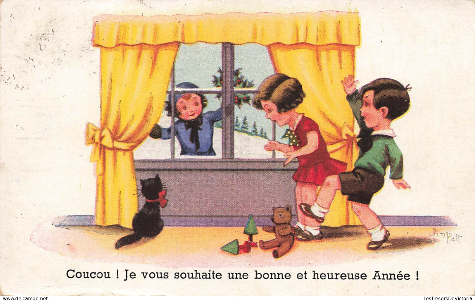 ILLUSTRATEUR - Coucou! Je Vous Souhaite Une Bonne Et Heureuse Année - Jim Patt - Colorisé - Carte Postale Ancienne - Otros & Sin Clasificación