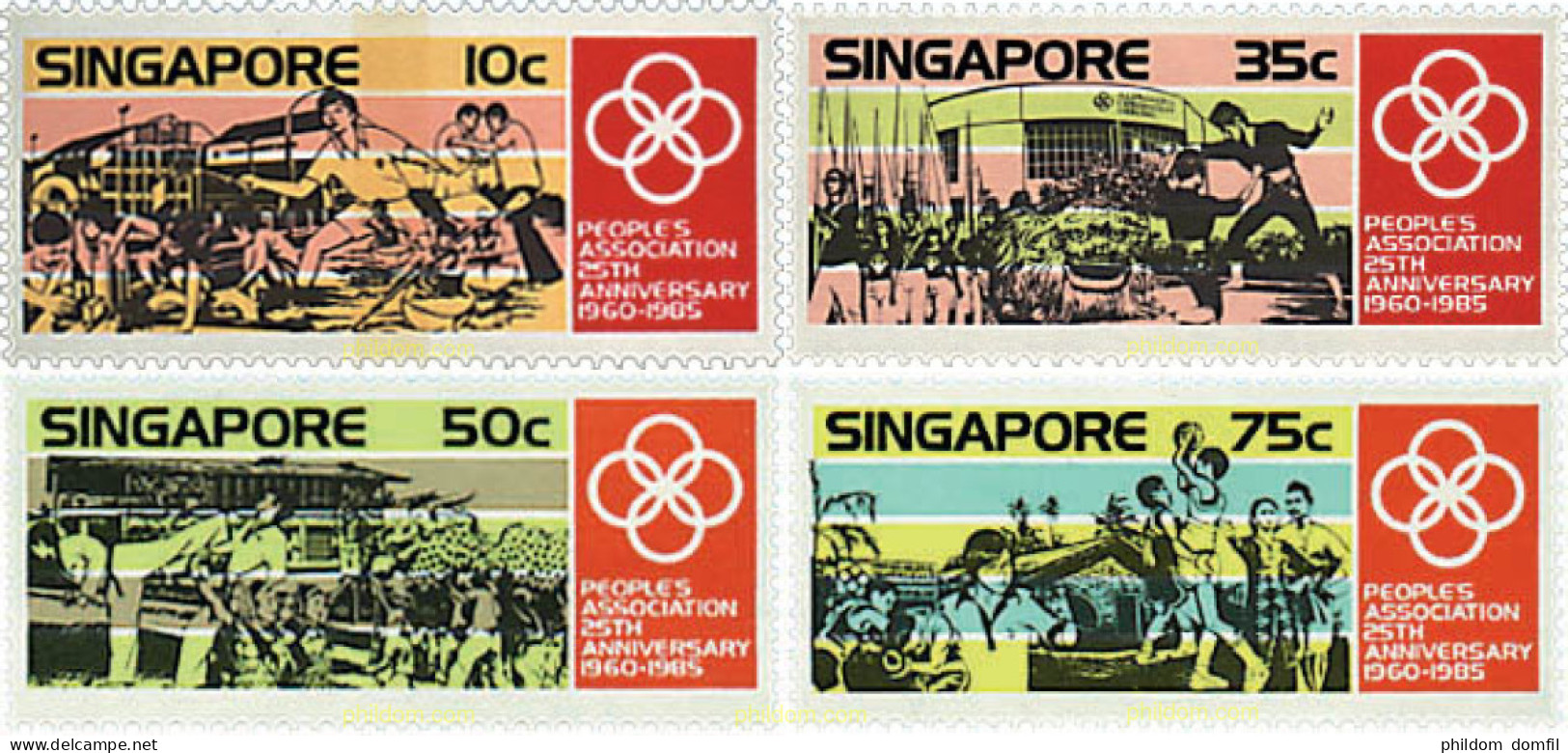 728990 HINGED SINGAPUR 1985 25 ANIVERSARIO DE LA ASOCIACION POPULAR - Singapore (1959-...)