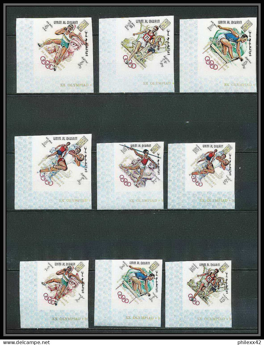 222a Umm Al Qiwain MNH ** N° 323 /331 B Overprint Gold Non Dentelé (Imperf) Jeux Olympiques Olympic Games MEXICO 68 - Zomer 1968: Mexico-City