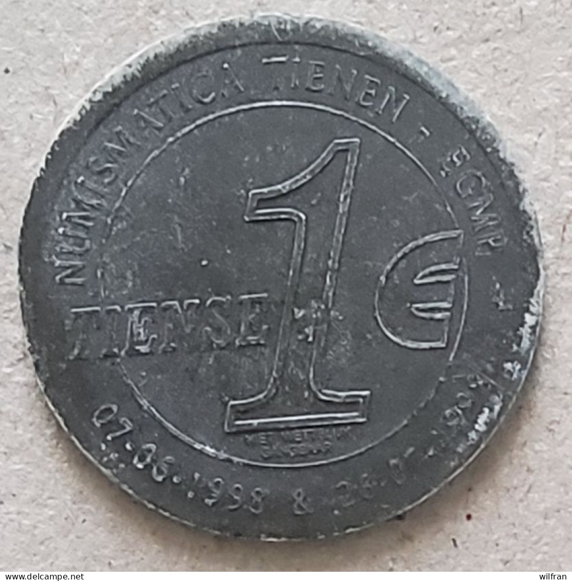 4636 Vz Tentoonstelling Numismatica Tienen EGMP Tiense Euro – Kz Wapenschild Tienen - Tokens Of Communes