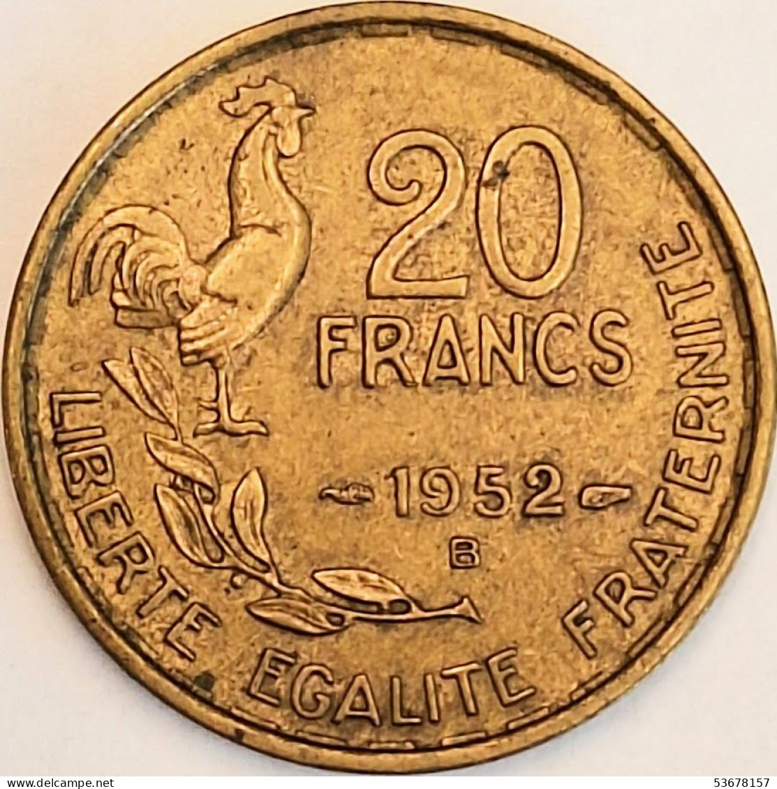 France - 20 Francs 1952 B, KM# 917.2 (#4159) - 20 Francs