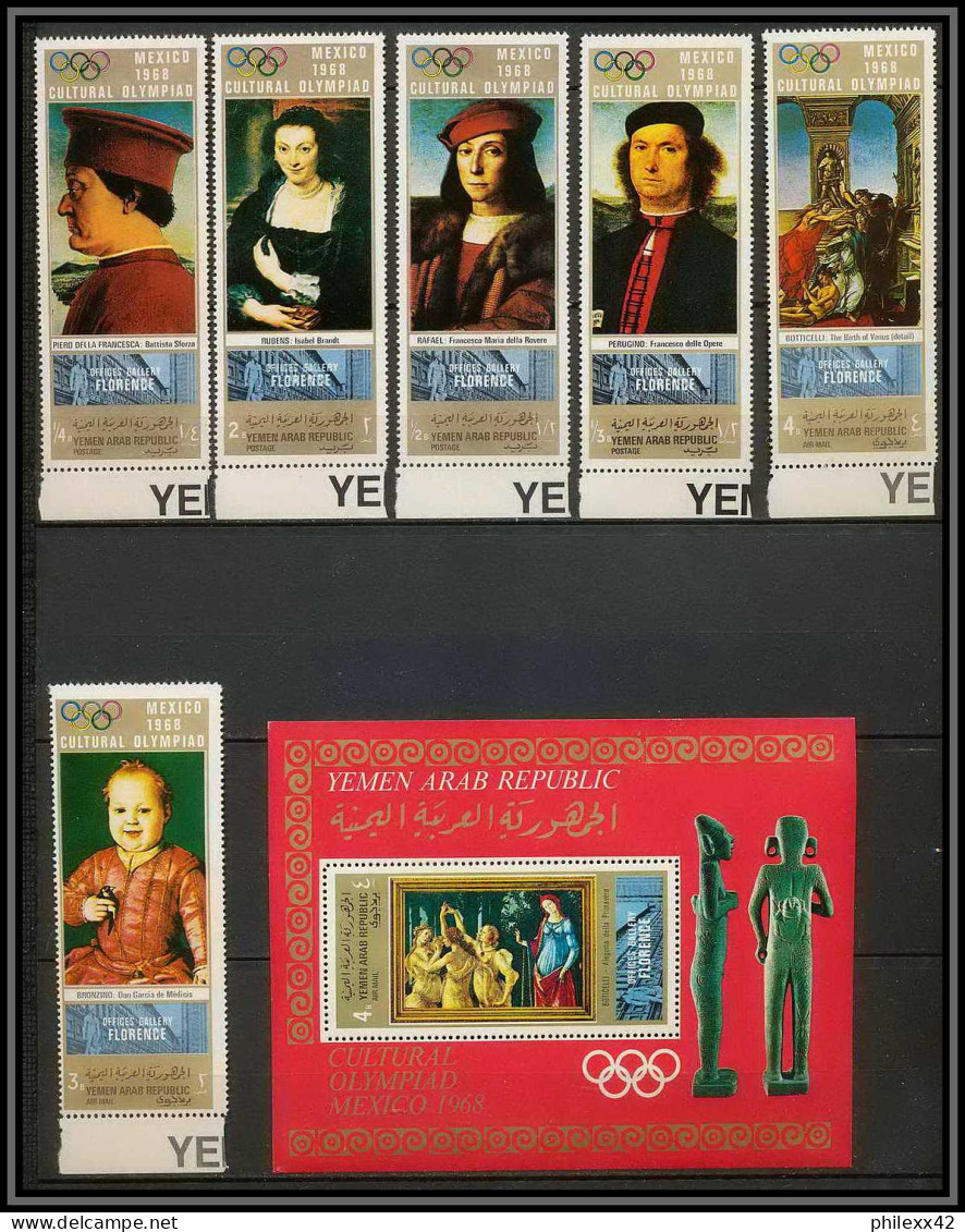 Nord Yemen YAR - 3514 N°876/881 Bloc 94 OR Gold  Peinture Tableaux Paintings Jeux Olympiques Olympic Games Rubens ** Mnh - Ete 1968: Mexico