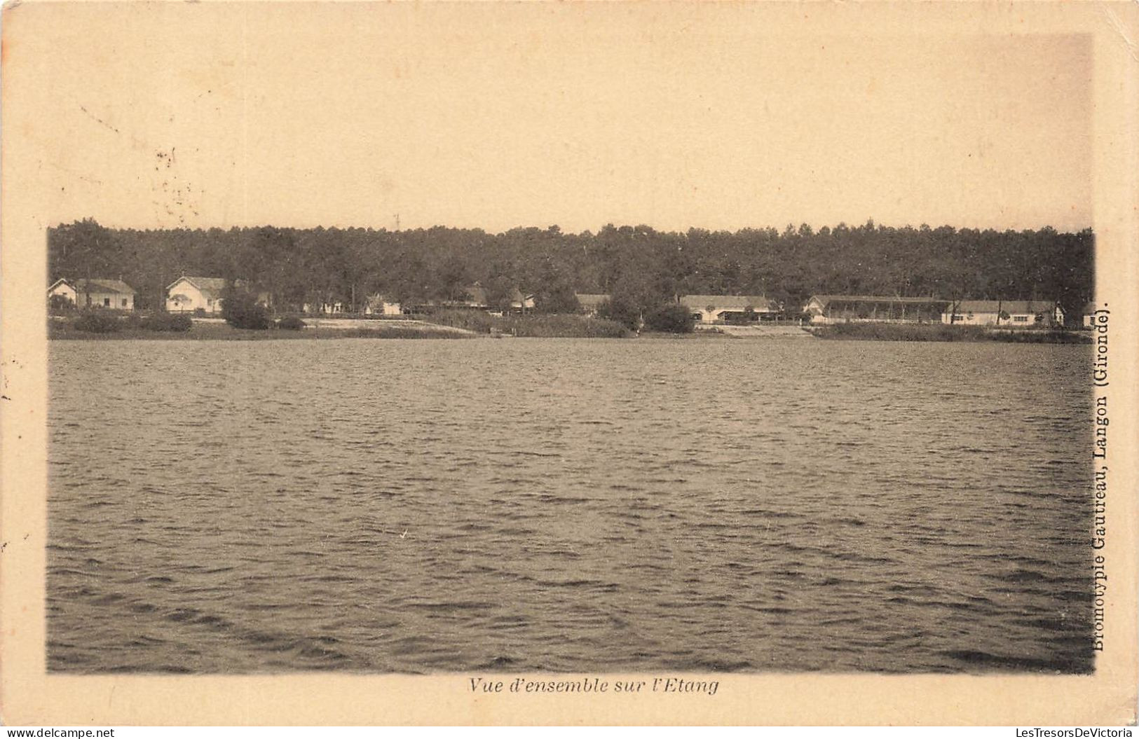 FRANCE - Vue D'ensemble Sur L'Etang - Bateau - Bromotypie Gautreau - Langon (Gironde) - Carte Postale Ancienne - Langon