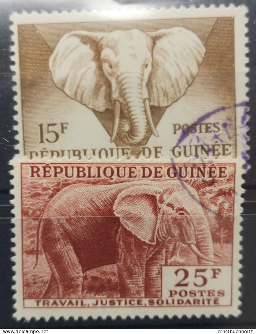 Guinea 1959 Elefanten Mi 8/15° Gest. Nur 2v Von 8v Im Angebot - Guinée (1958-...)