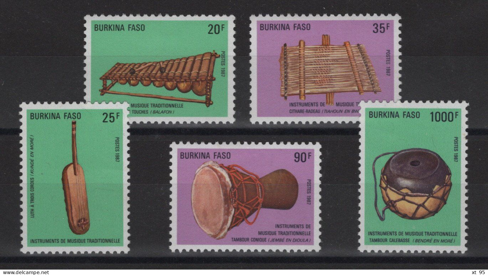 Burkina - N°757 à 761 - Instruments De Musique - * Neufs Avec Trace De Charniere - Cote 15€ - Burkina Faso (1984-...)