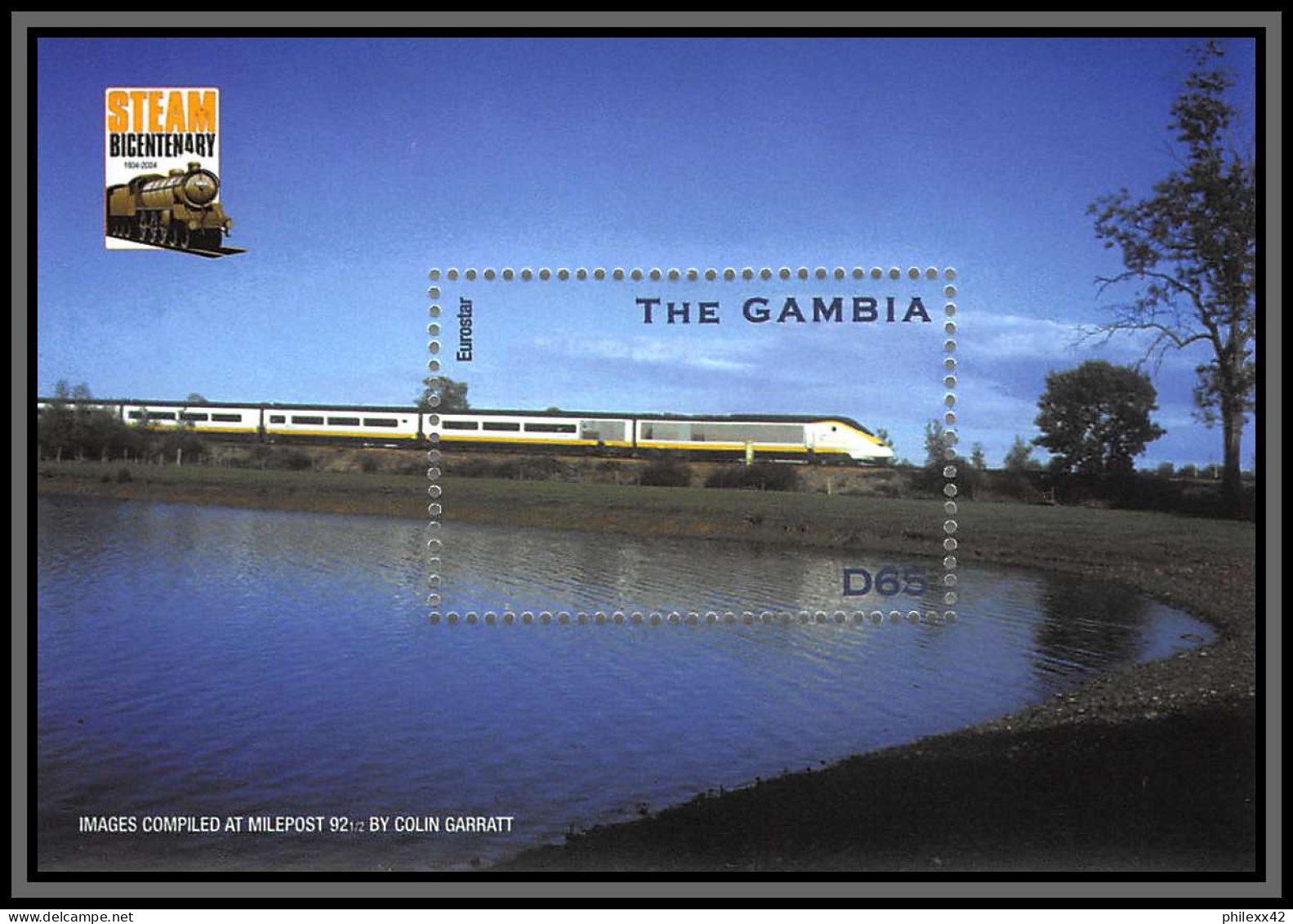 81331 Gambia Gambie N° Eurostar TB Neuf ** MNH Train Trains 200 Years Of Steam Locomotives 1904/2004 - Trains