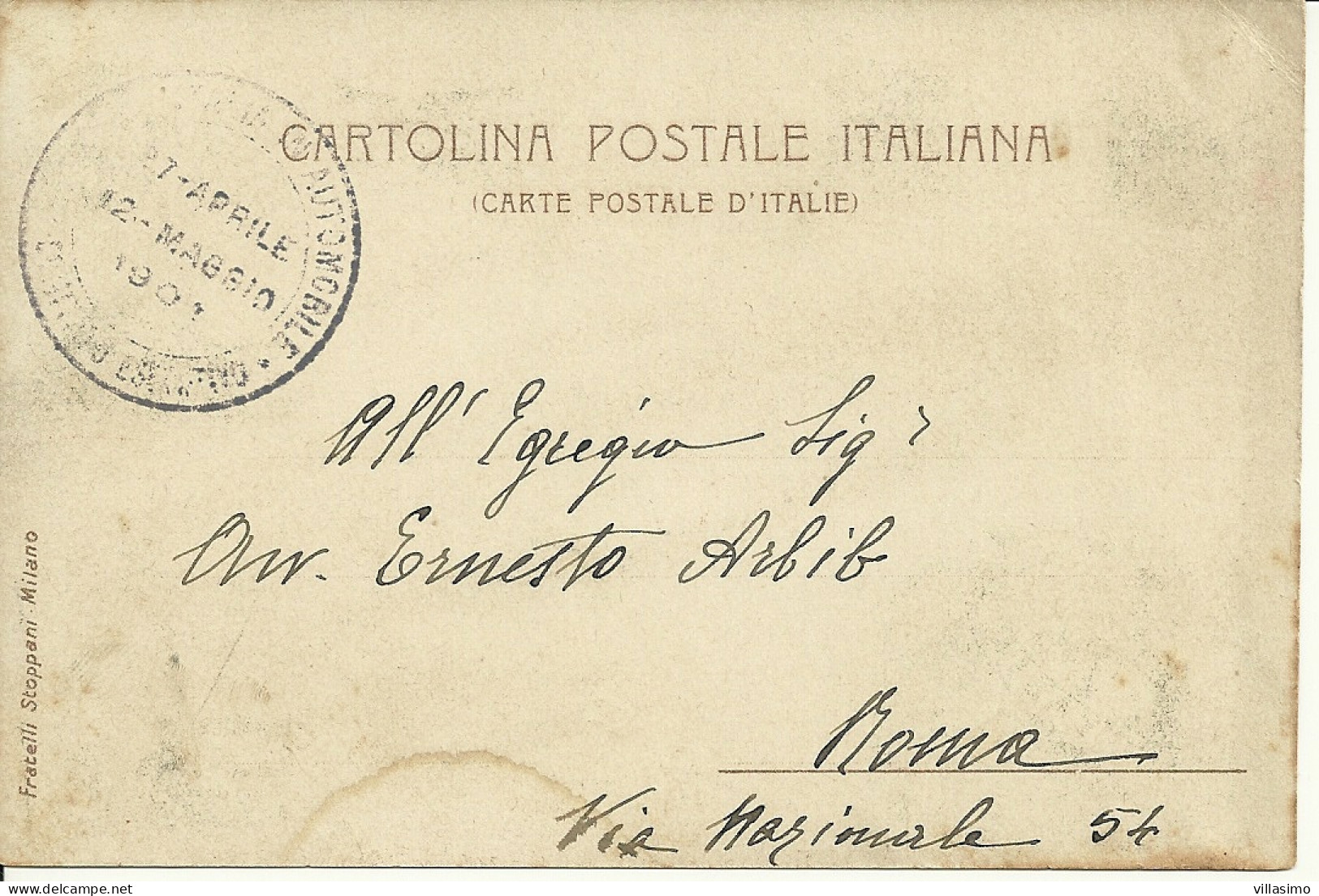 GIRO D'ITALIA IN AUTOMOBILE 1901 - 16° GIORNO - MILANO - CON ANNULLO DEL COMITATO ESECUTIVO. ILL. BISCARETTI - Sonstige & Ohne Zuordnung