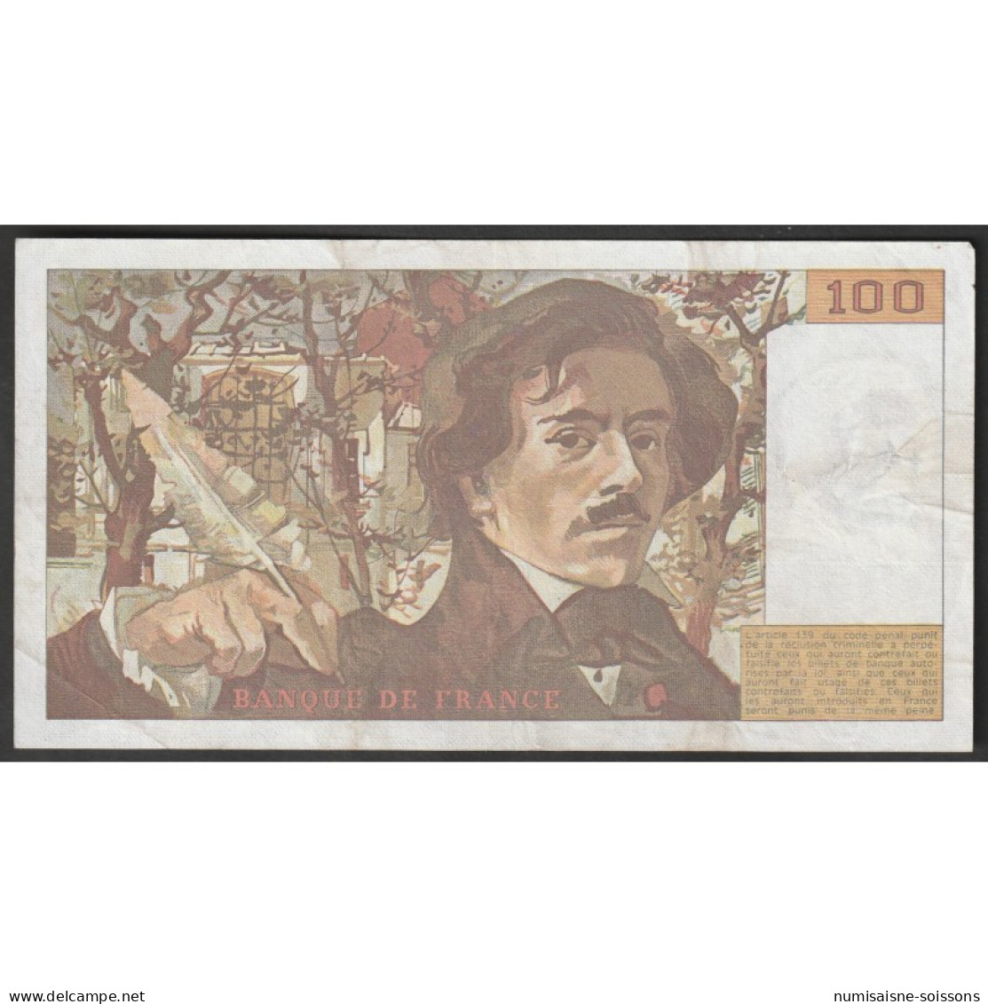 FAY 69/13a - 100 FRANCS DELACROIX - TYPE 1978 MODIFIE - 1989 - PICK 154 - Q.132 - TTB+ - 100 F 1978-1995 ''Delacroix''