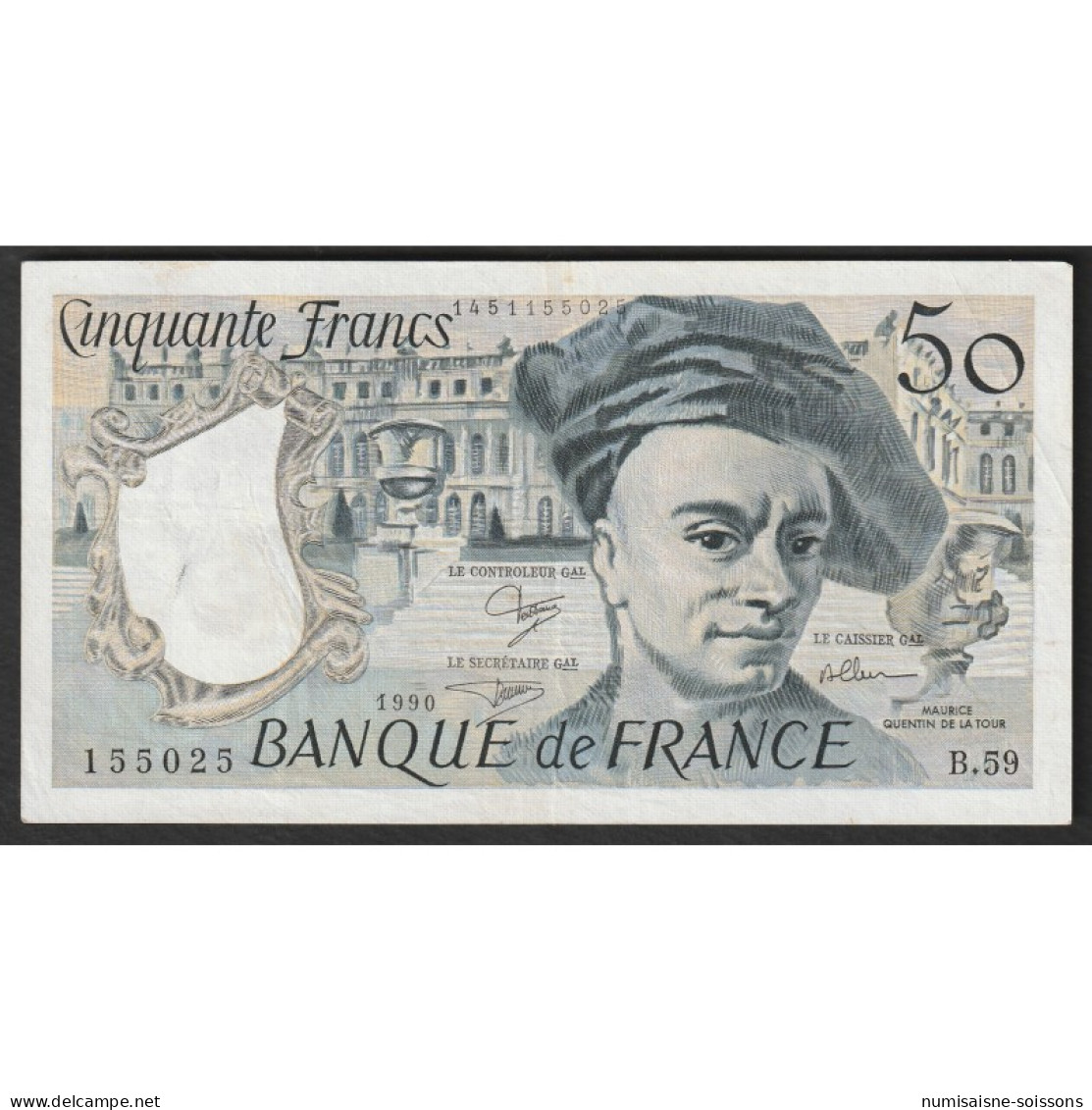 FAY 67/16 - 50 FRANCS QUENTIN DE LA TOUR - 1990 - B.59 - PICK 152 - TTB - 50 F 1976-1992 ''quentin De La Tour''