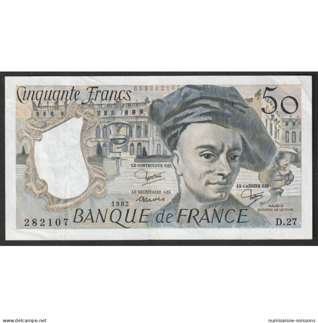 FAY 67/08 - 50 FRANCS QUENTIN DE LA TOUR - 1982 - D.27 - PICK 152 - TTB+ - 50 F 1976-1992 ''Quentin De La Tour''