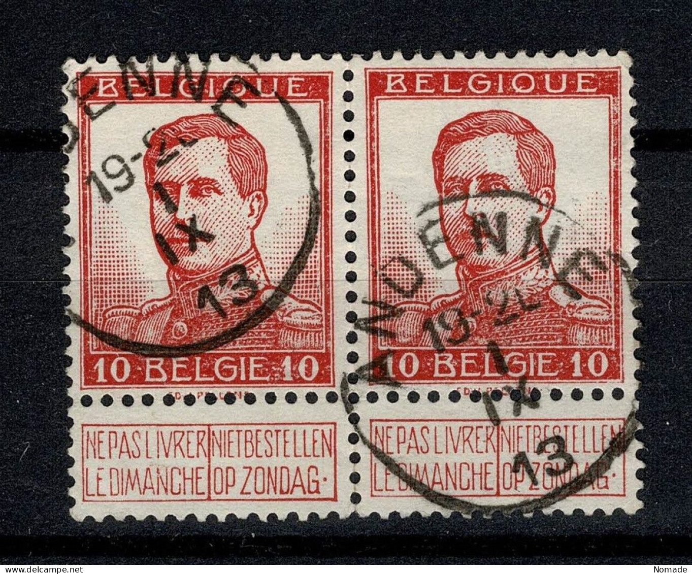 Belgique 1912 COB 118 En Paire Belle Oblitération ANDENNE - 1912 Pellens