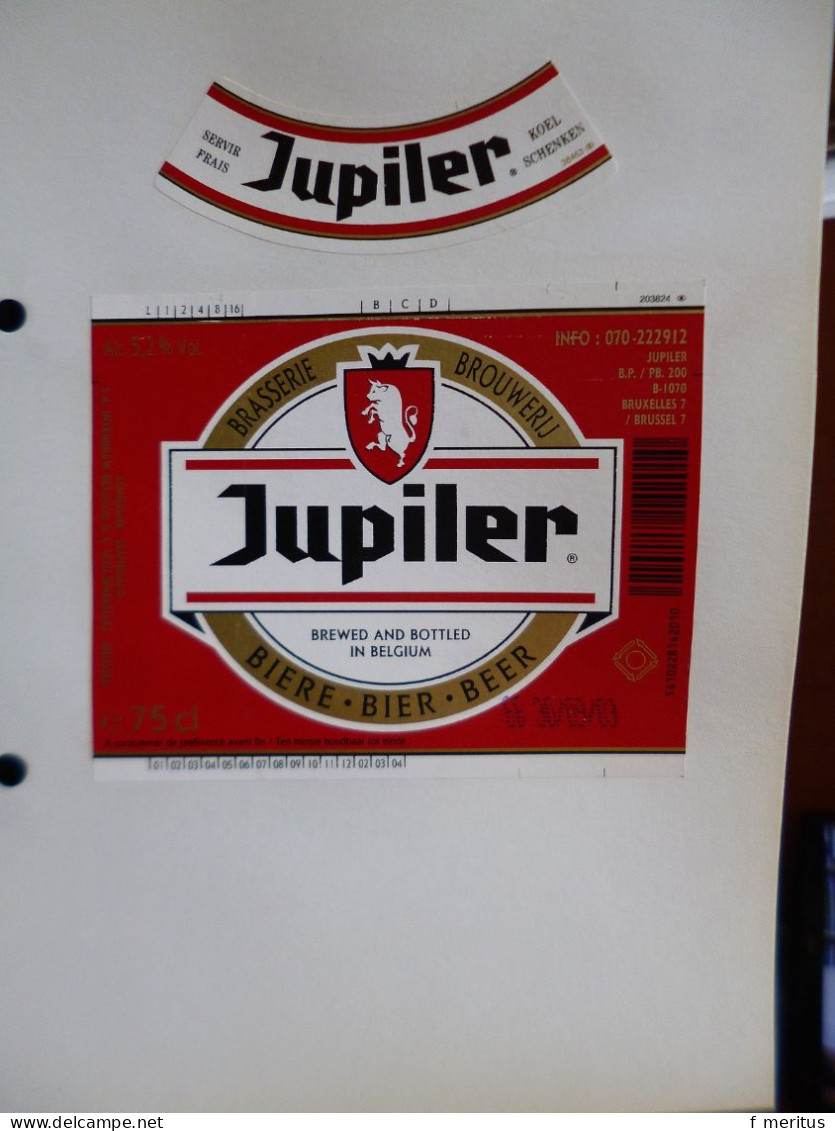 Lot De 7 étiquettes De Bières Belges - Brasserie Jupiler Interbrew - Cerveza