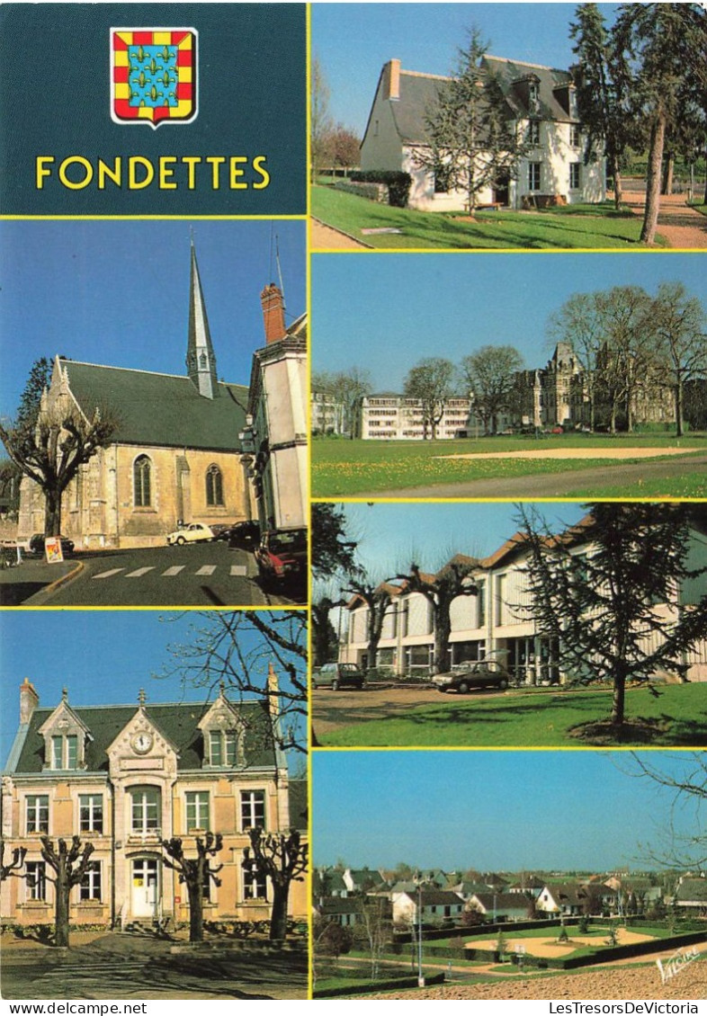 FRANCE - Fondettes -  L'église - La Mairie - Bibliothèque - Lycée Agricole - Salle Des Fêtes L'Aubrière - Carte Postale - Fondettes