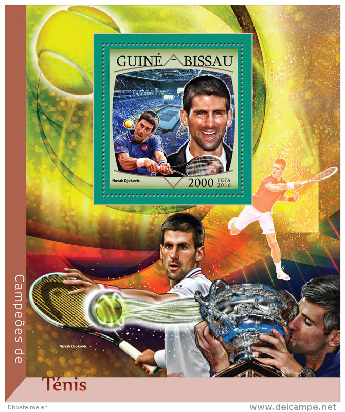 GUINEA BISSAU 2016 ** Tennis Champions S/S - OFFICIAL ISSUE - A1627 - Tennis