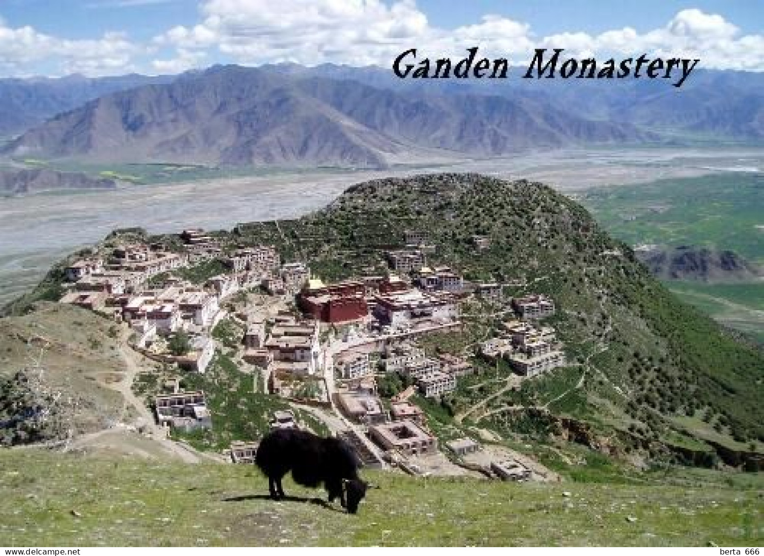 Tibet Ganden Monastery Aerial View New Postcard - Tíbet