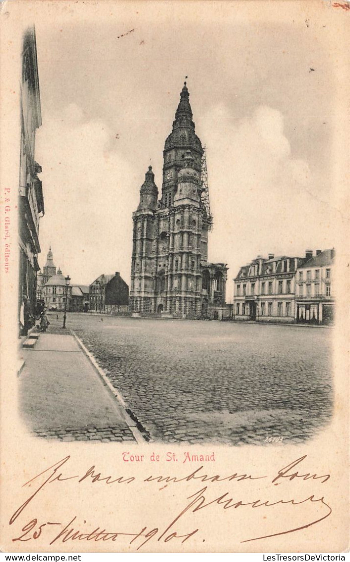 FRANCE - Vue Sur La Tour De St Amand - Vue Générale - Vue Sur Une La Route - Des Maisons Autour - Carte Postale Ancienne - Saint Amand Les Eaux