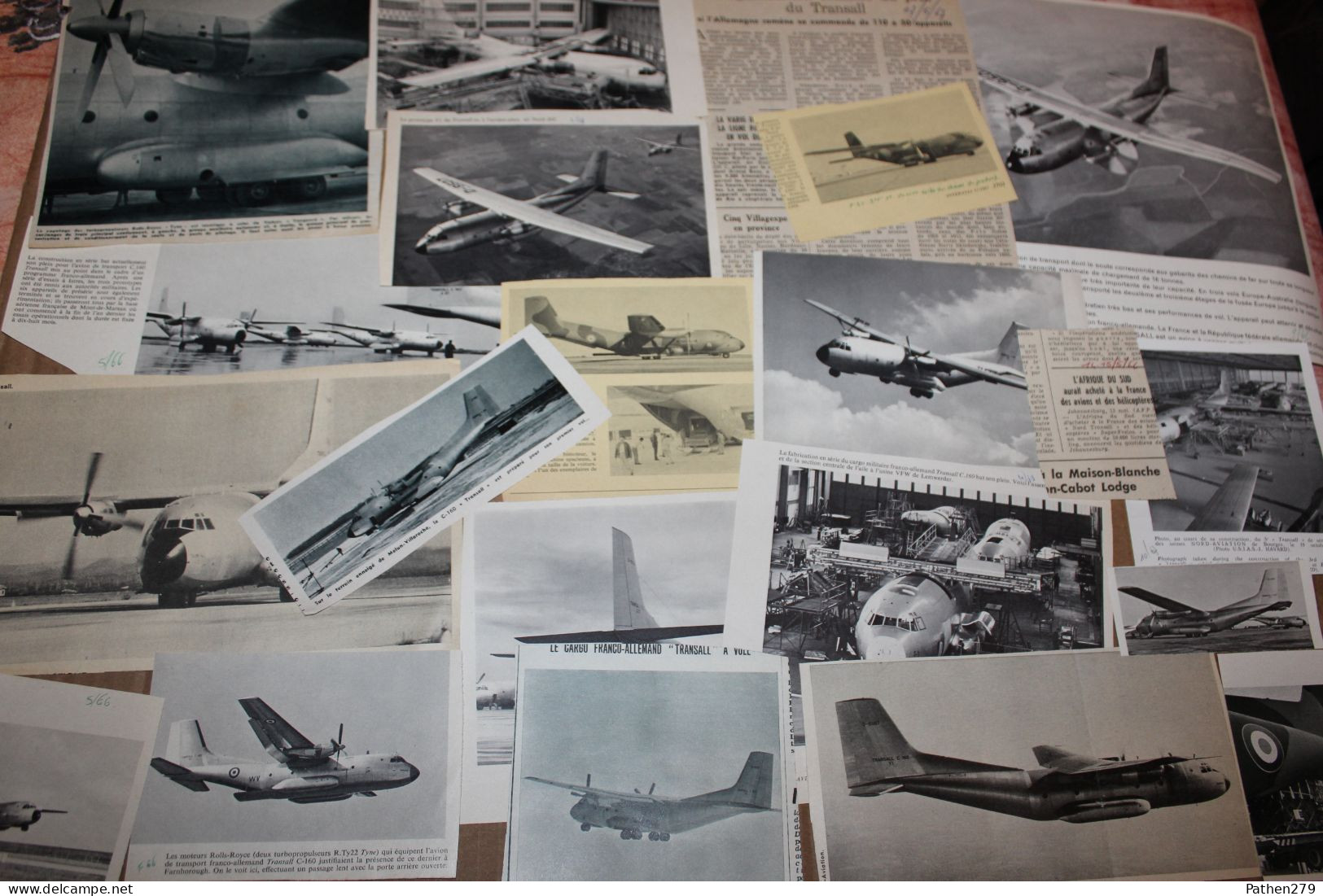 Lot De 182g D'anciennes Coupures De Presse Et Photos De L'aéronef Français C-160 Transall - Aviation