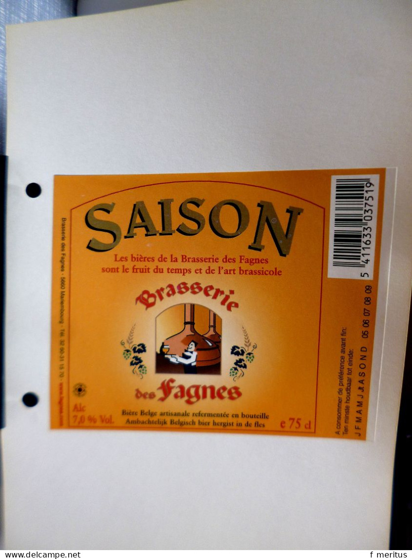 Lot de 9 étiquettes de bières belges - Brasserie des Fagnes