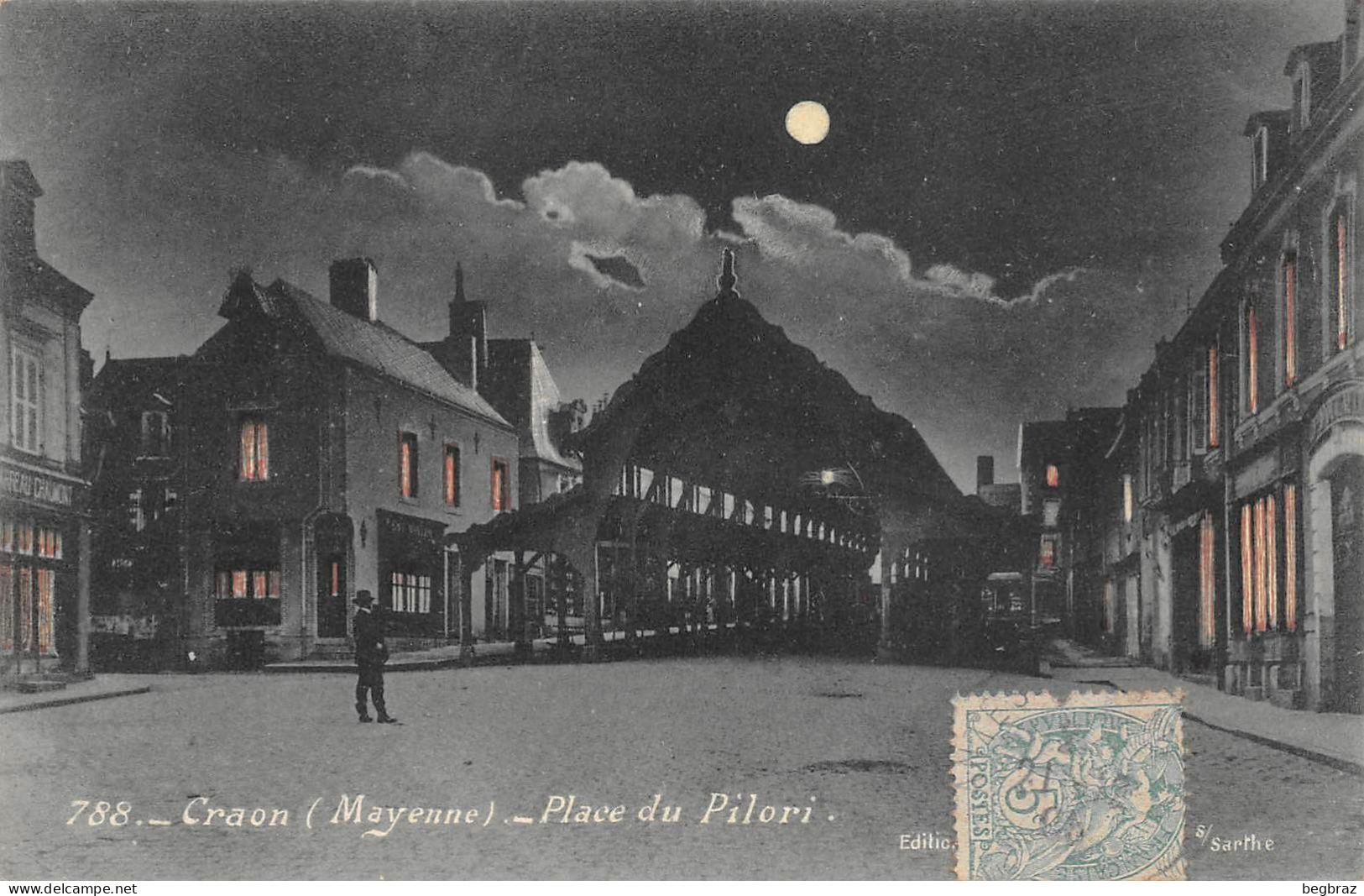 CRAON    PLACE DU PILORI DE NUIT - Craon