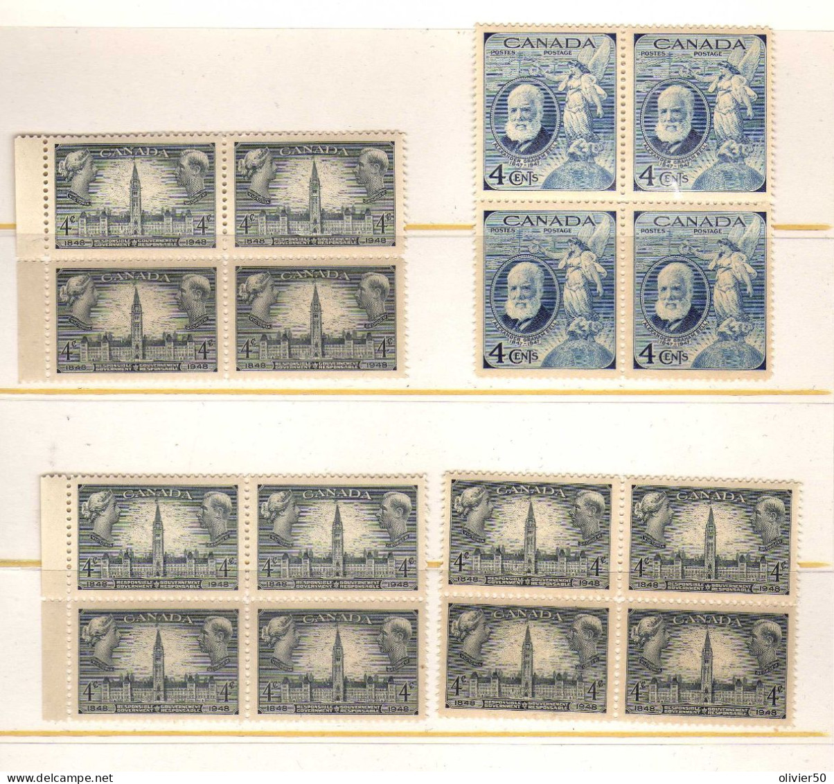 Canada- 1947 - Graham Bell -  Centenaire Du Gouvernement Autonome - Neufs** - MNH - Quelques Defauts De Gomme - Unused Stamps