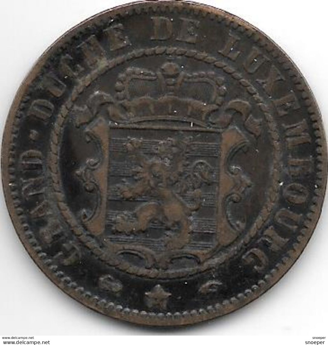 *luxembourg 10 Centimes 1855 A  Km 23.2    VF+ - Luxemburgo