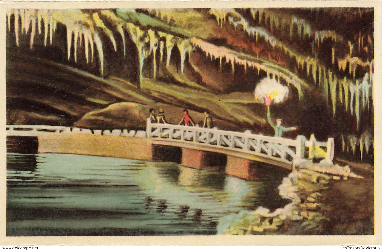 BELGIQUE - Vue Générale - Grottes De Han - Vue Sur Le Pont De La Salle D'Armes - Colorisé - Carte Postale Ancienne - Rochefort