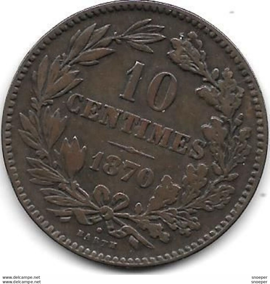 *luxembourg  10 Centimes 1870 With Point  Km 23.1 Vf +!! - Luxemburg