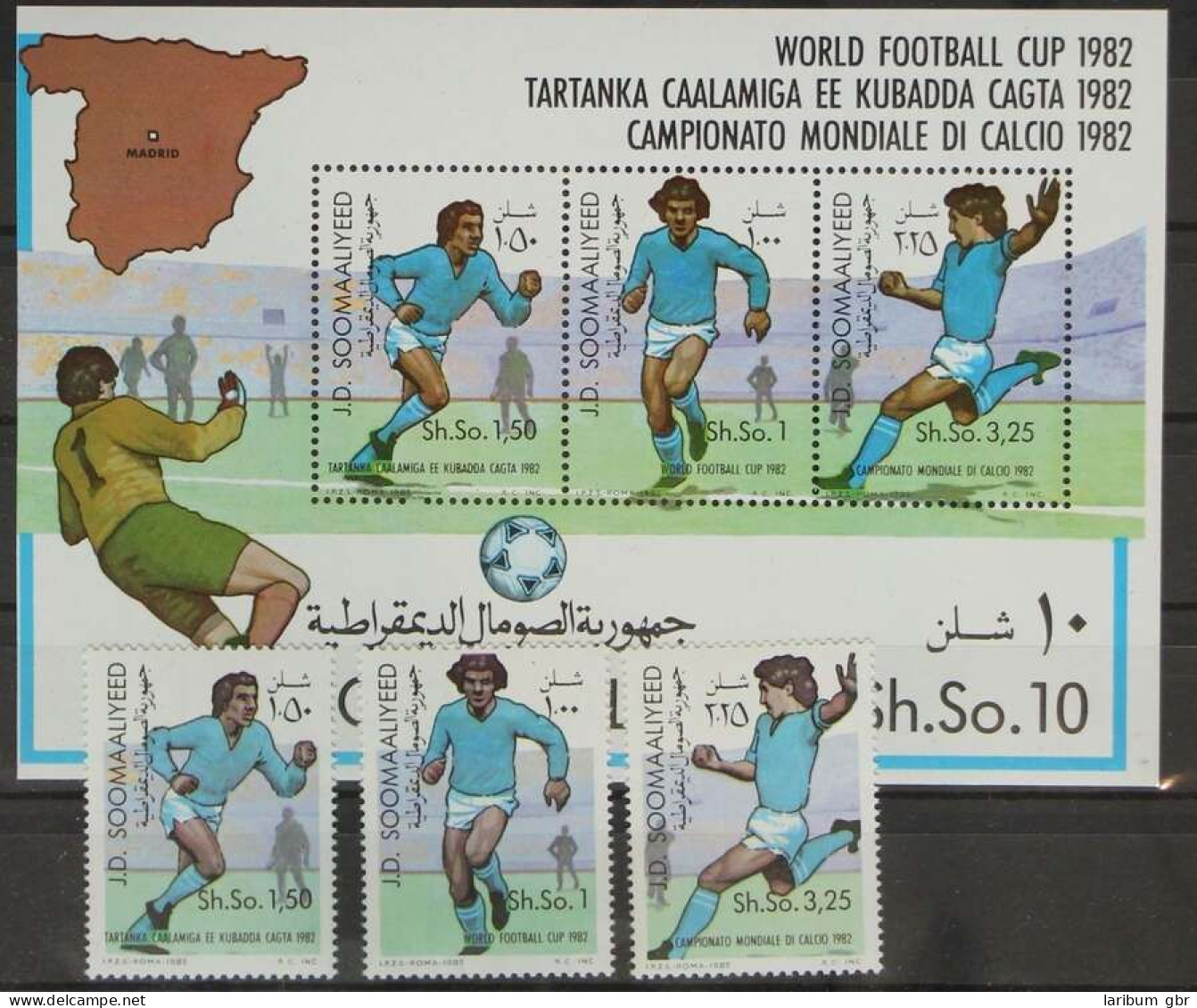 Somalia 315-317 Und Block 12 Postfrisch Fußball #GC486 - Somalia (1960-...)