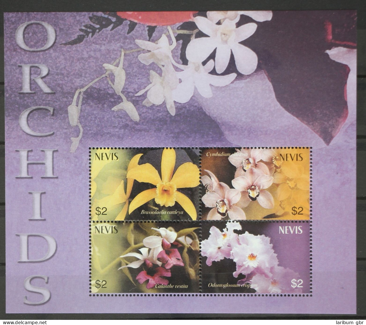 Nevis 1926-1929 Postfrisch Als Kleinbogen, Orchideen Blumen #GD775 - St.Kitts En Nevis ( 1983-...)