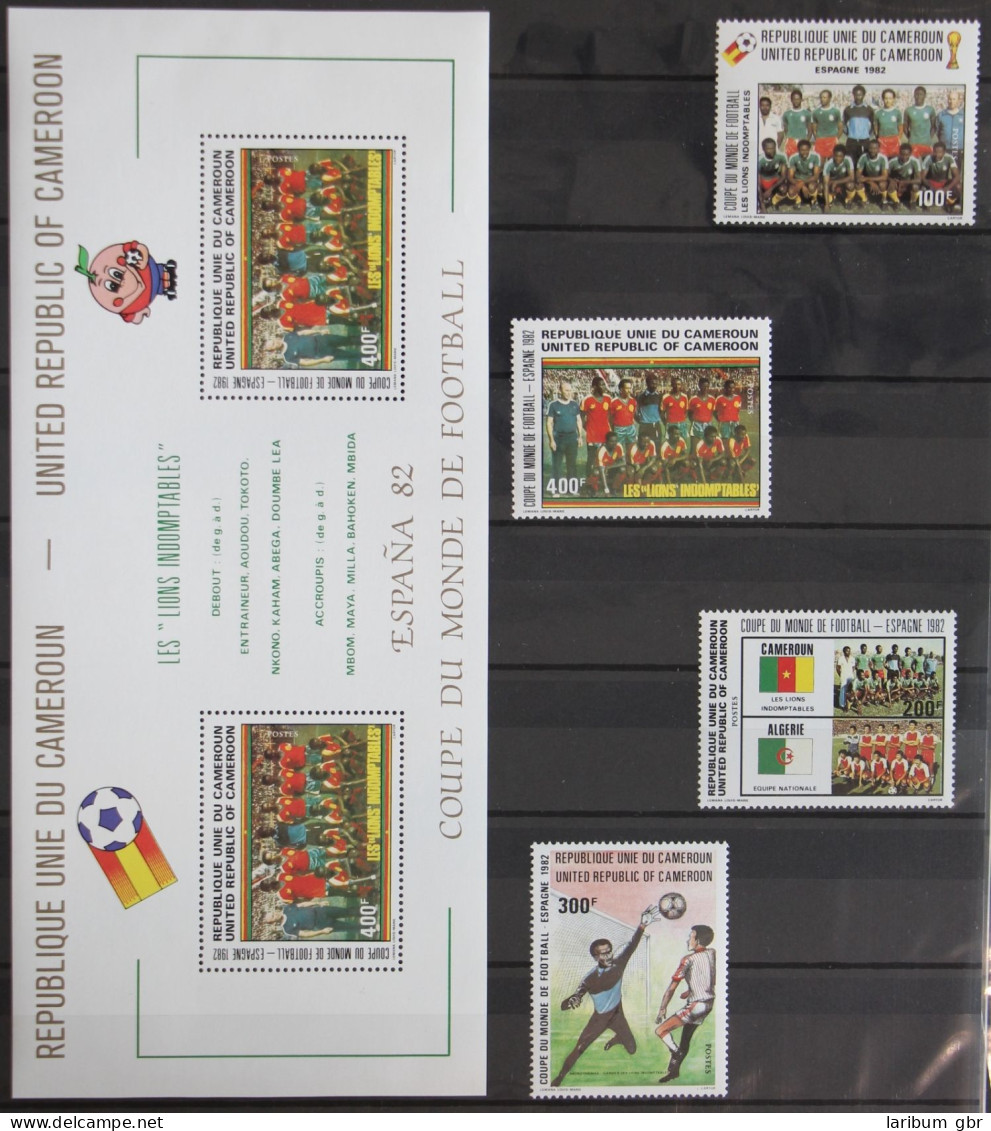 Kamerun 979-982 Und Block 20 Postfrisch Fußball #GC516 - Kameroen (1960-...)