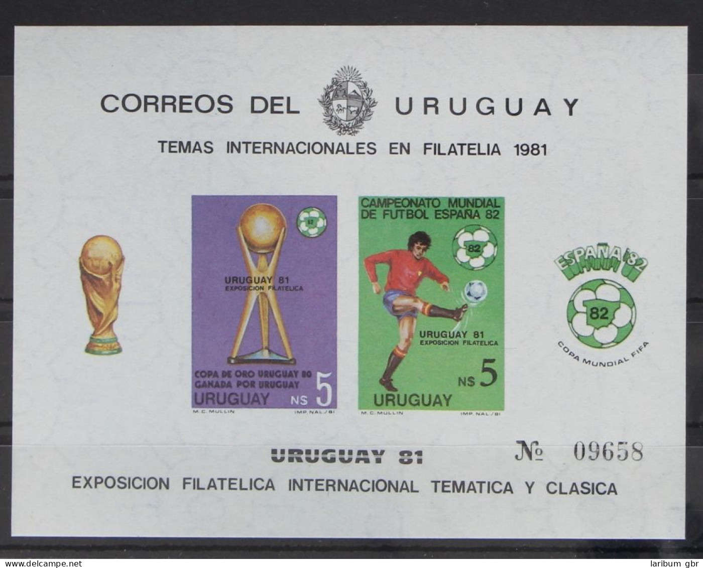 Uruguay Block 51 B Postfrisch Fußball #GC523 - Uruguay