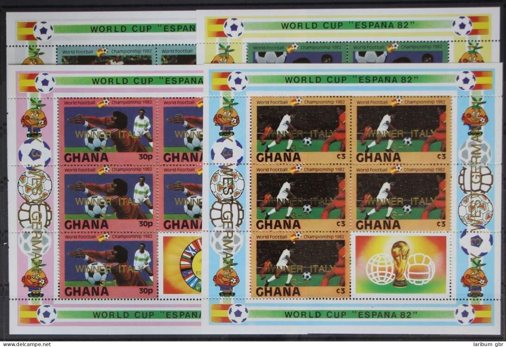 Ghana Kleinbogensatz 972-975 Postfrisch Fußball #GC517 - Ghana (1957-...)