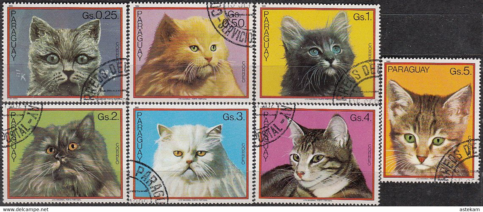 PARAGUAY 1982, FAUNA, CATS, COMPLETE USED SERIES With GOOD QUALITY - Paraguay