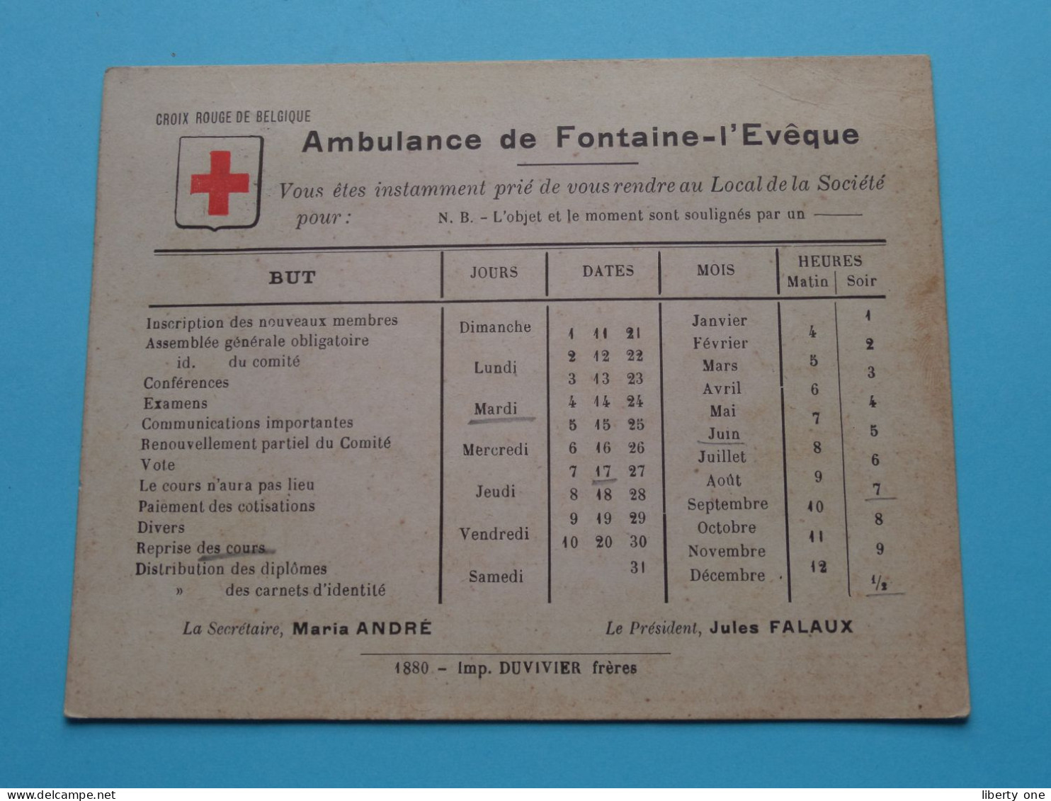 Ambulance De Fontaine-l'Evêque ( André / Falaux ) Croix Rouge De Belgique > 1913 > Leernes ( Imp. Duvivier 1880 ) ! - Fontaine-l'Evêque