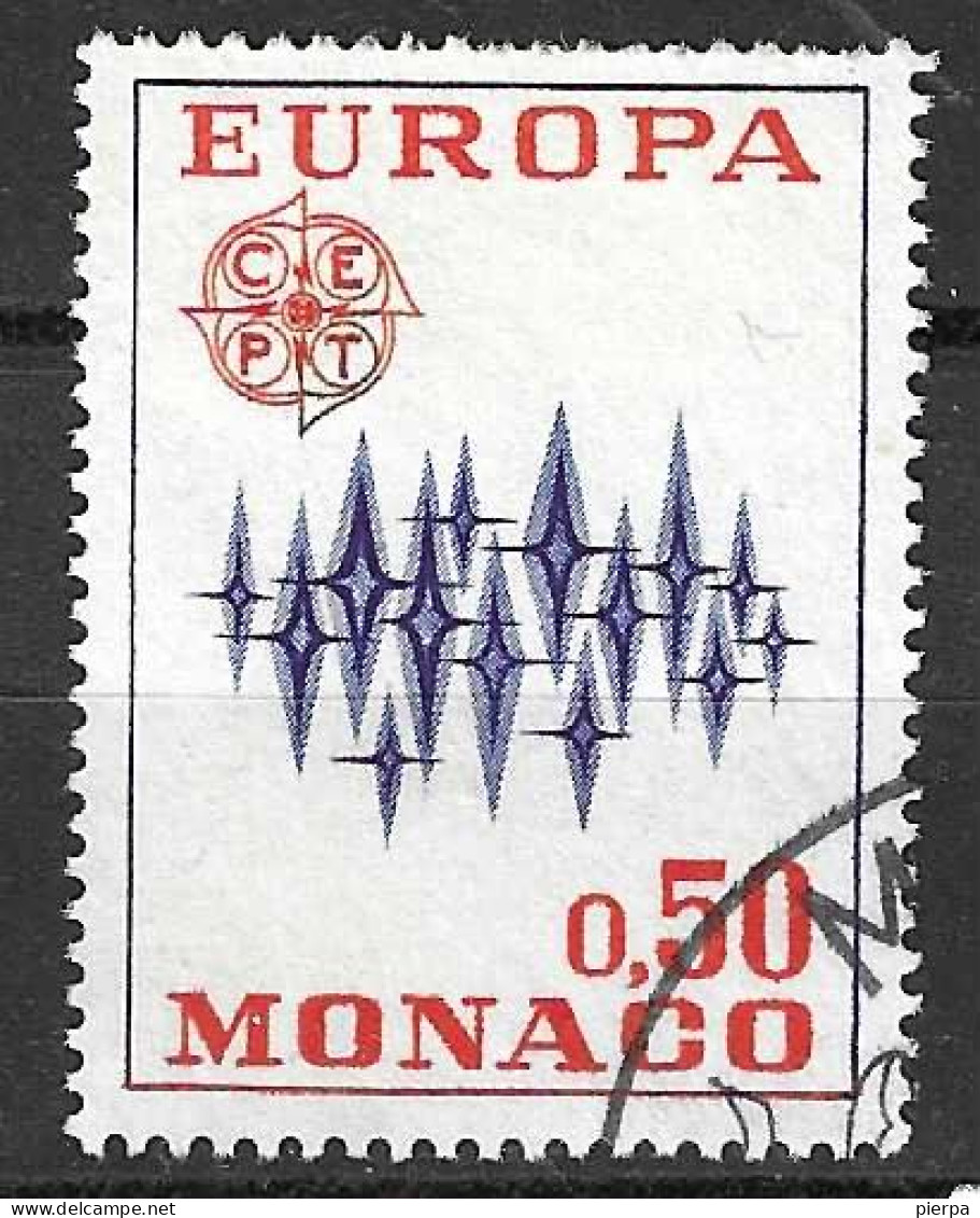 MONACO - 1972 - EUROPA -FR. 0,50 - USATO (YVERT 883 - MICHEL 1038) - Gebruikt