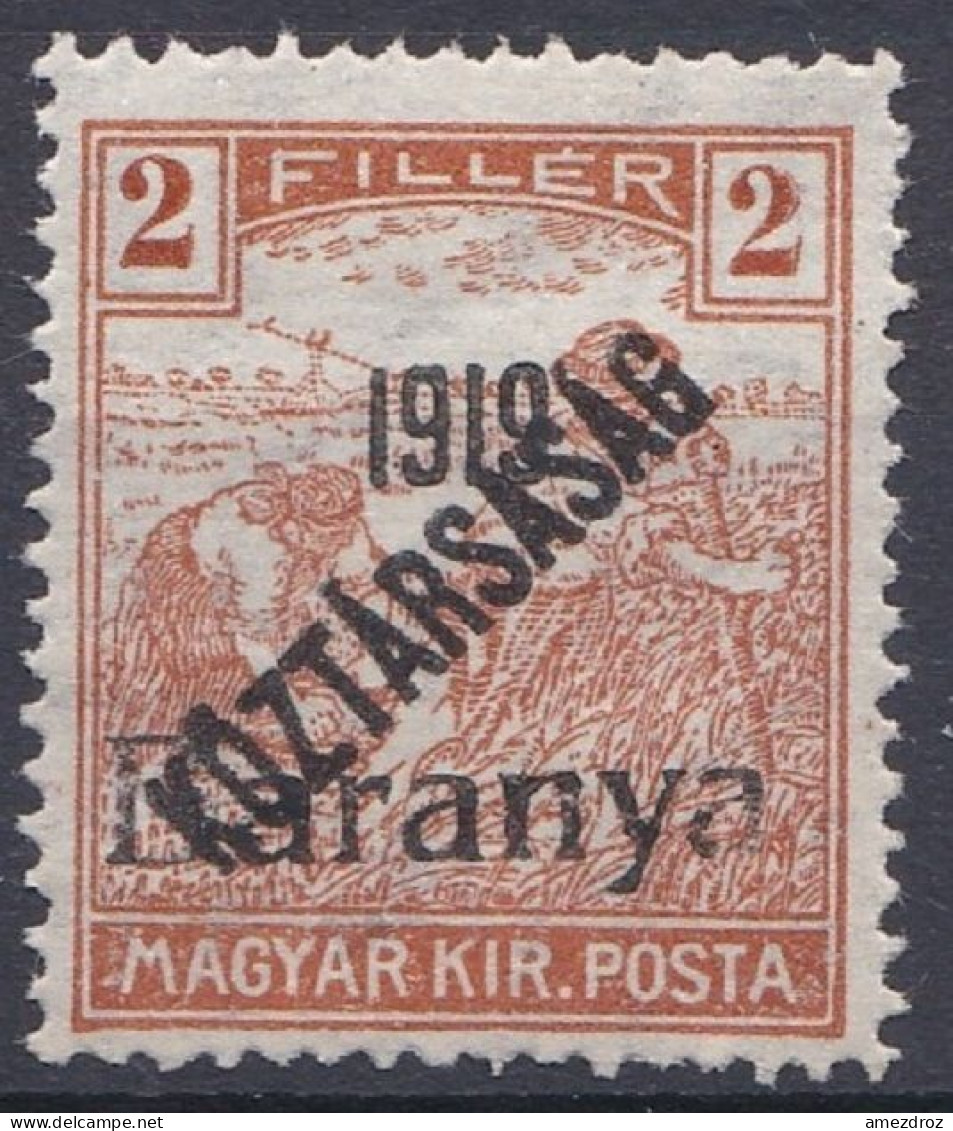 Hongrie Baranya 1919 Mi 43 * Moissonneurs (A16) - Baranya