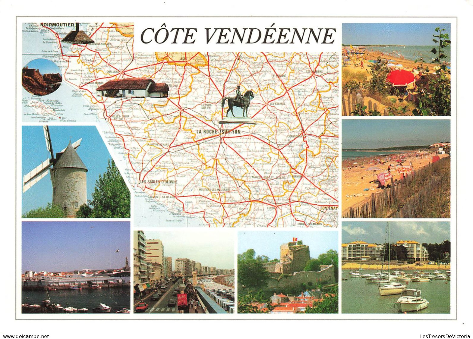 FRANCE - Vue Générale De La Vendée - Carte - Moulin - Bateaux - Plage - Colorisé - Carte Postale - Andere & Zonder Classificatie