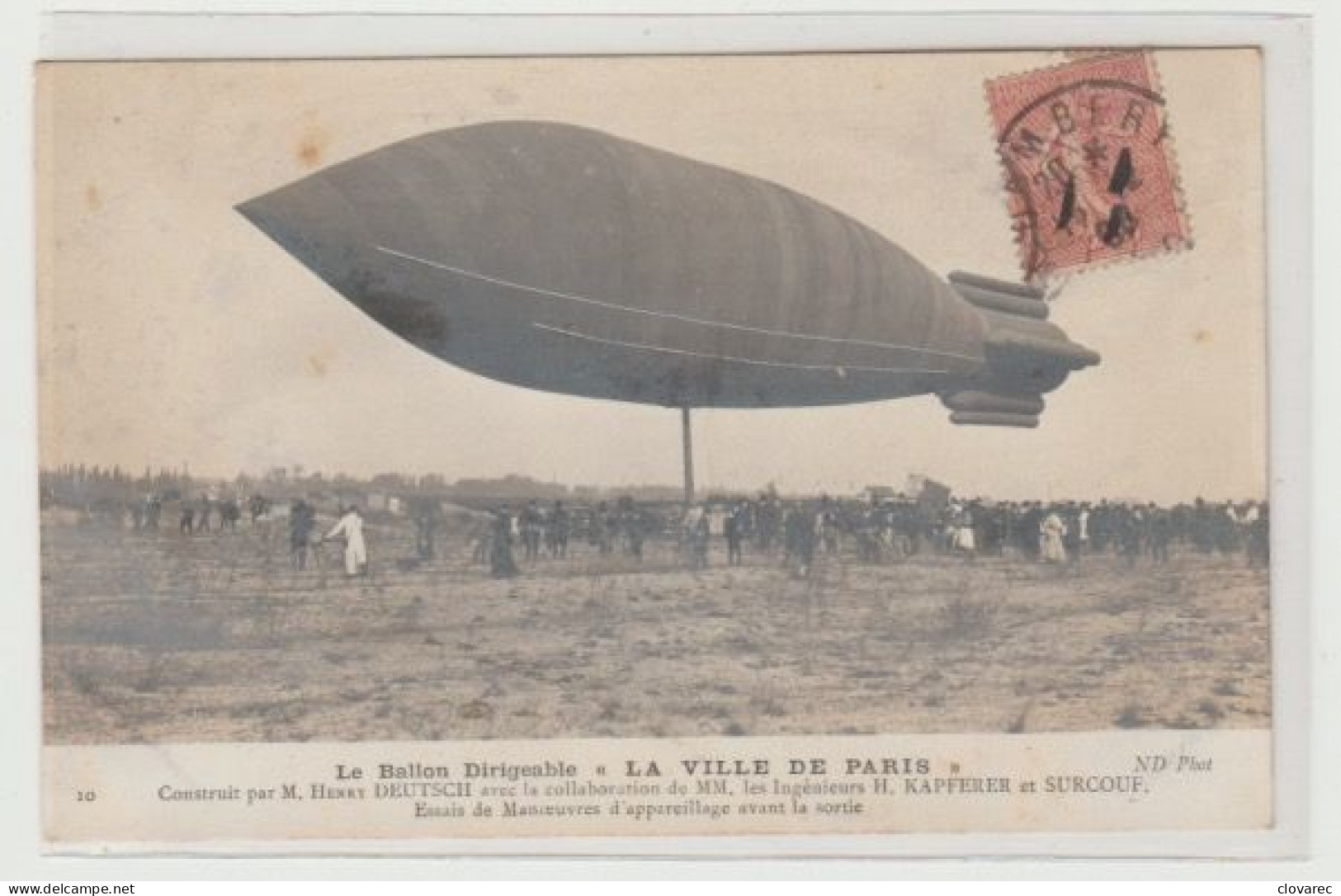 PARIS " BALLON DIRIGEABLE "LA VILLE DE PARIS" - Aeronáutica - Aeropuerto