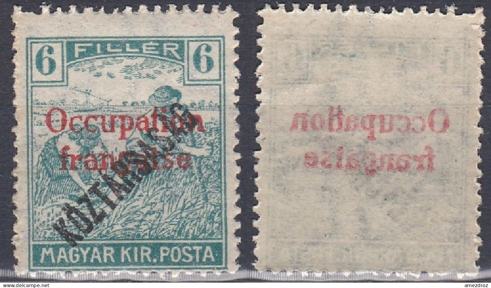 Hongrie Arad 1919 Mi 34 * Moissonneurs - Surcharge Recto-verso (A9) - Ongebruikt