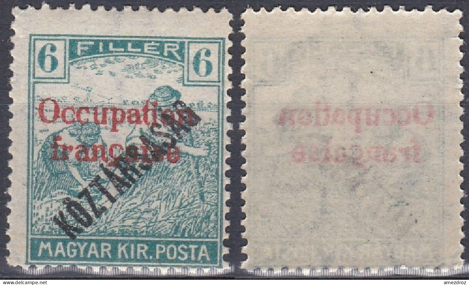 Hongrie Arad 1919 Mi 34 * Moissonneurs - Surcharge Recto-verso (A9) - Nuevos