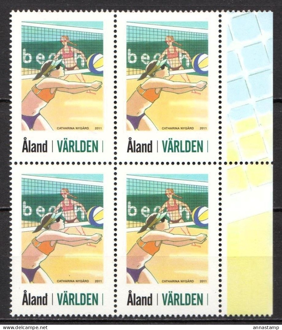 Aland MNH Stamp In A Block Of 4 Stamps - Volleyball