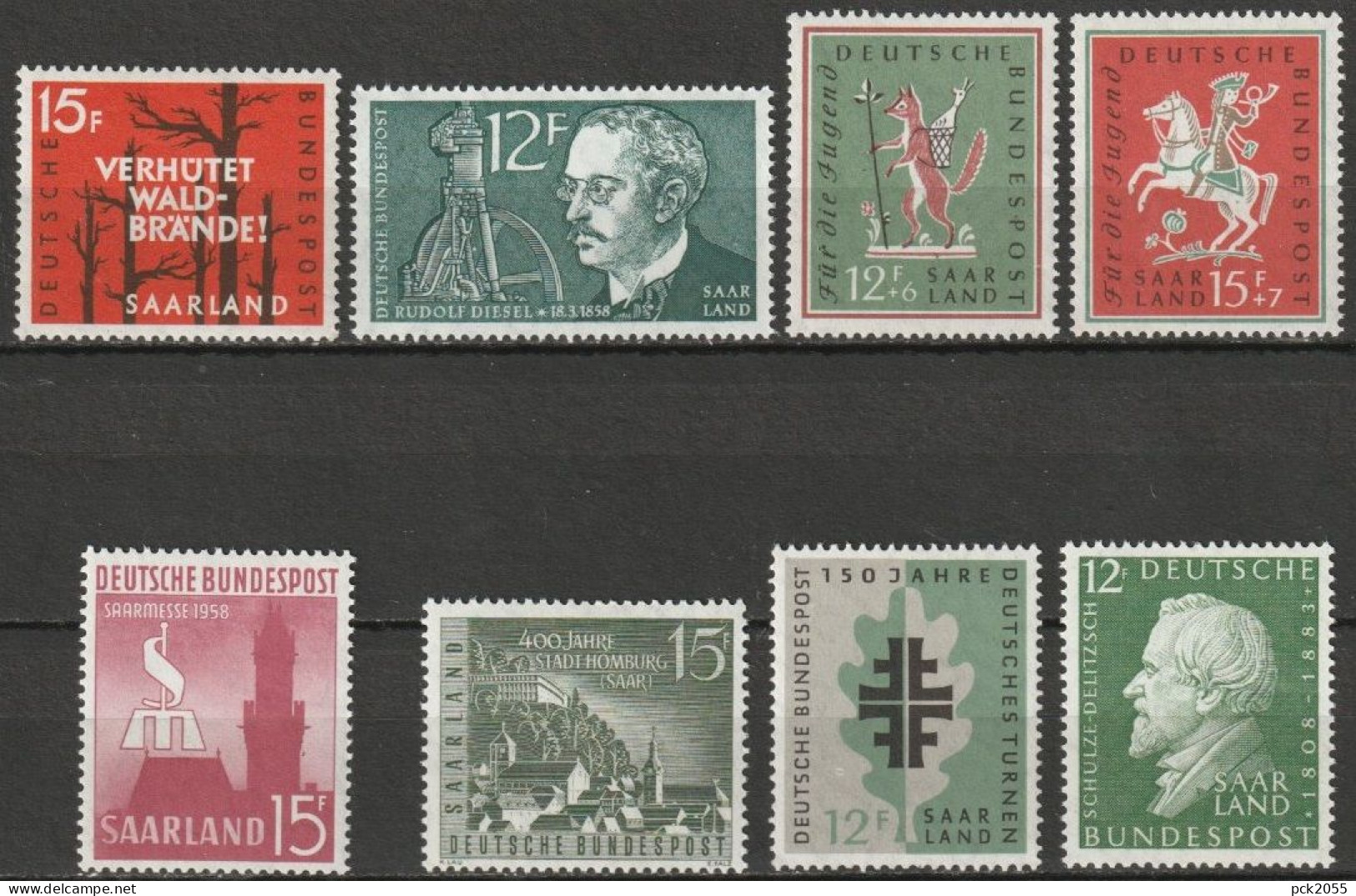 Saarland 1958 Mi-Nr.431, 432, 433-434, 435, 436, 437, 438 ** Postfrisch ( 1145 ) - Unused Stamps