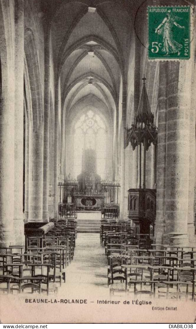 BEAUNE-LA-ROLANDE     ( LOIRET )    INTERIEUR DE L ' EGLISE - Beaune-la-Rolande