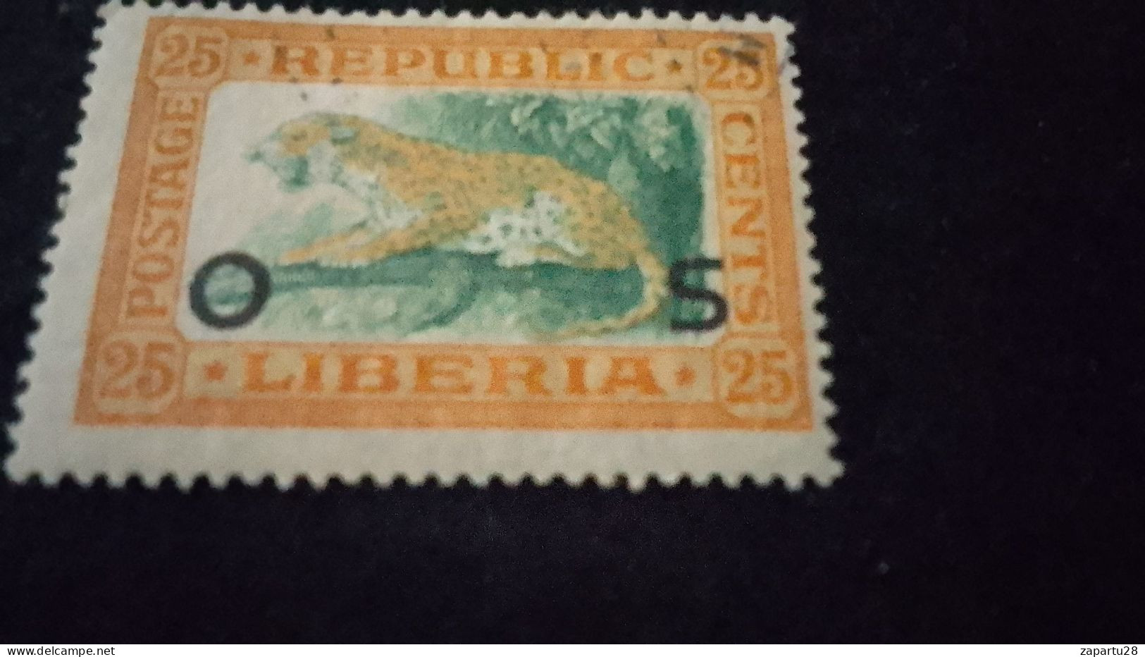 LİBERYA--1910-22  25 C      DAMGALI   0FFİCİAL - Liberia