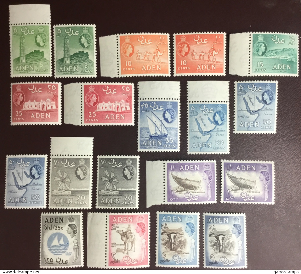 Aden 1953 - 1963 Definitives Set To 5s With Many Varieties MNH - Aden (1854-1963)