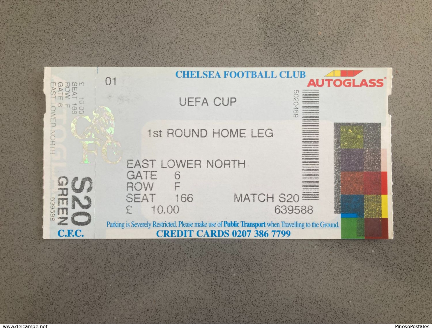 Chelsea V St Gallen 2000-01 Match Ticket - Eintrittskarten