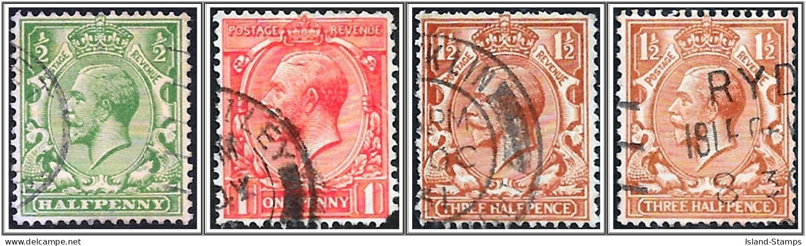 KGV 1924 - 26 4 X Used Hrd2a - Ongebruikt