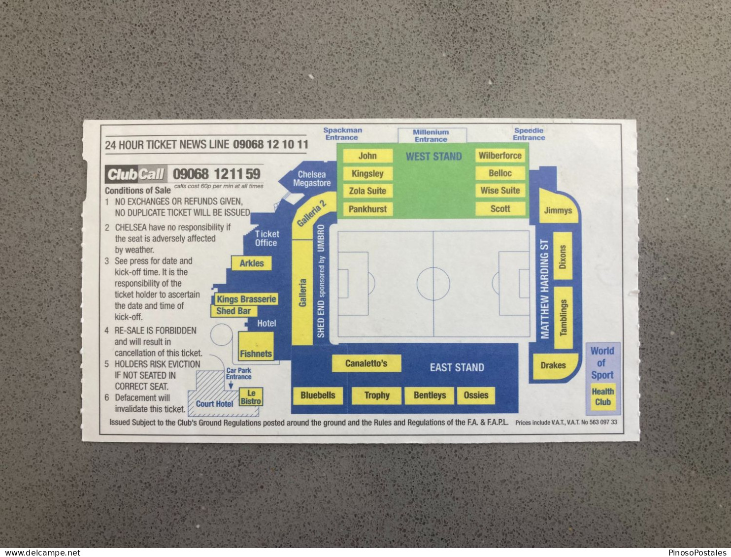 Chelsea V Bolton Wanderers 2003-04 Match Ticket - Eintrittskarten