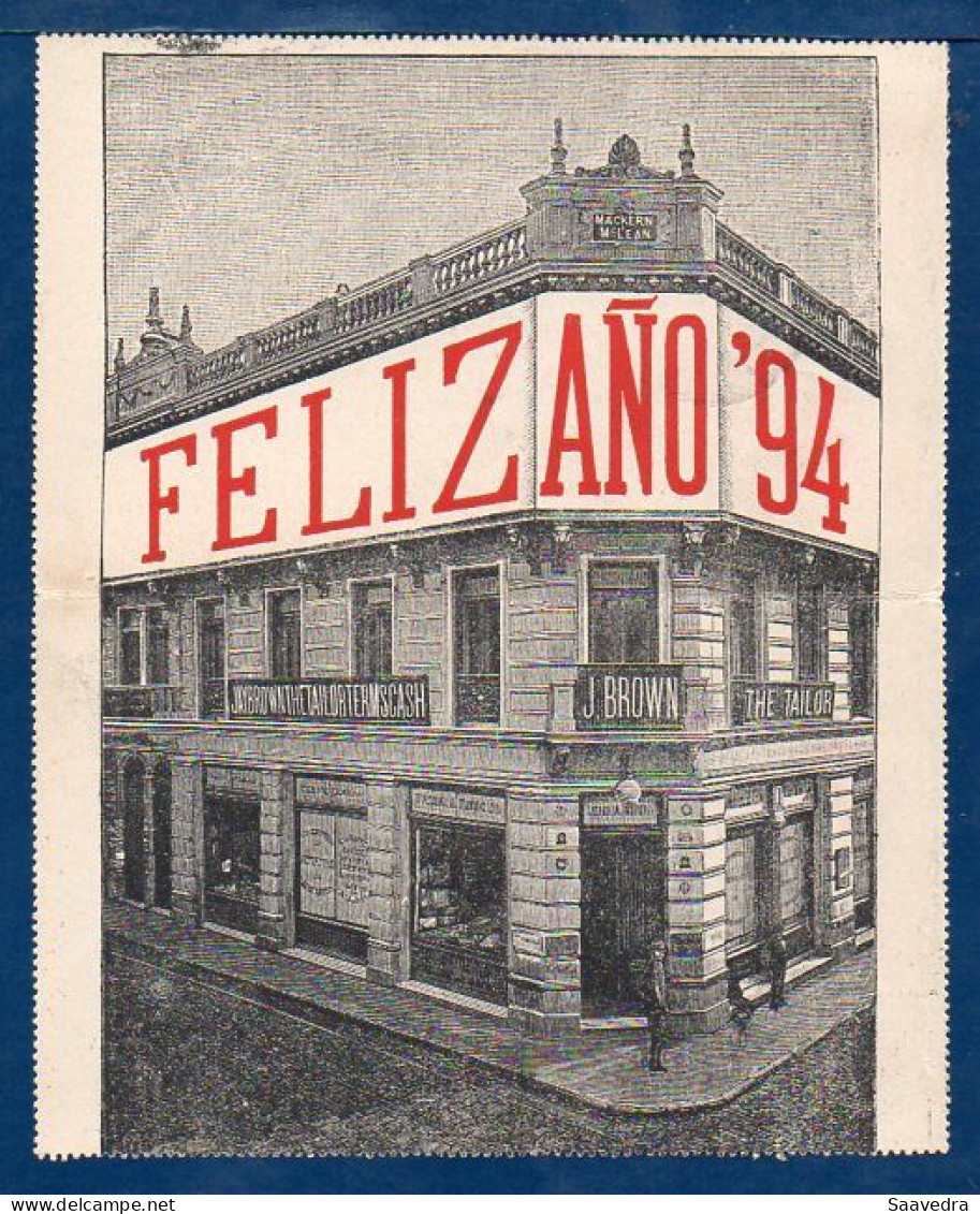 Argentina, Domestic Use, 1894, Postal Stationery, Happy New Year  (011) - Ganzsachen