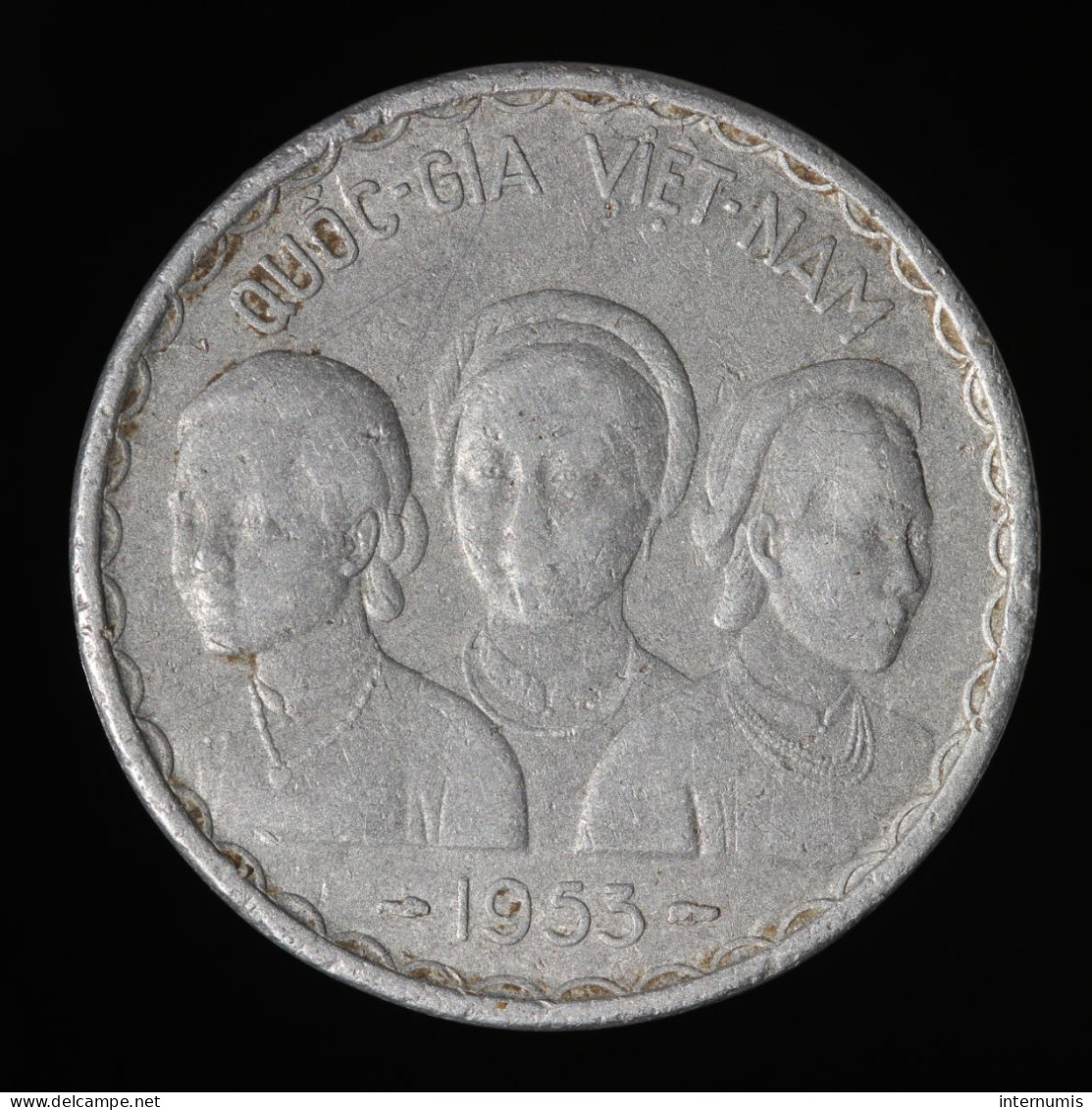  Vietnam, Bao Dai, 50 Xu, 1953, South Vietnam, Aluminium, TB+ (VF),
KM#3 - Viêt-Nam